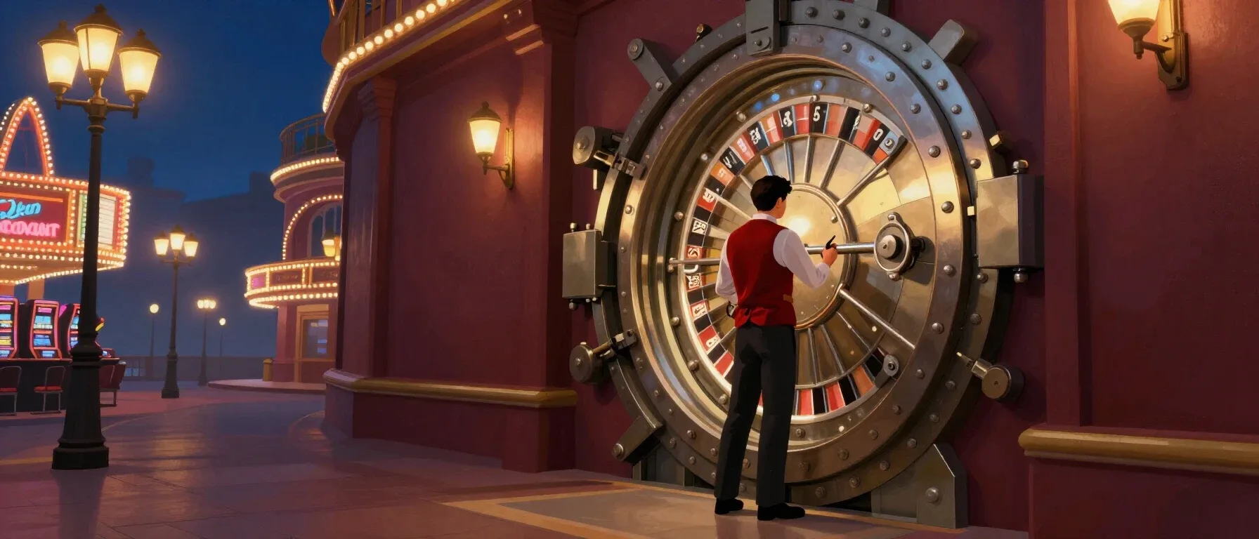 A silver key and secure vault door representing Libra Spins Casino login access