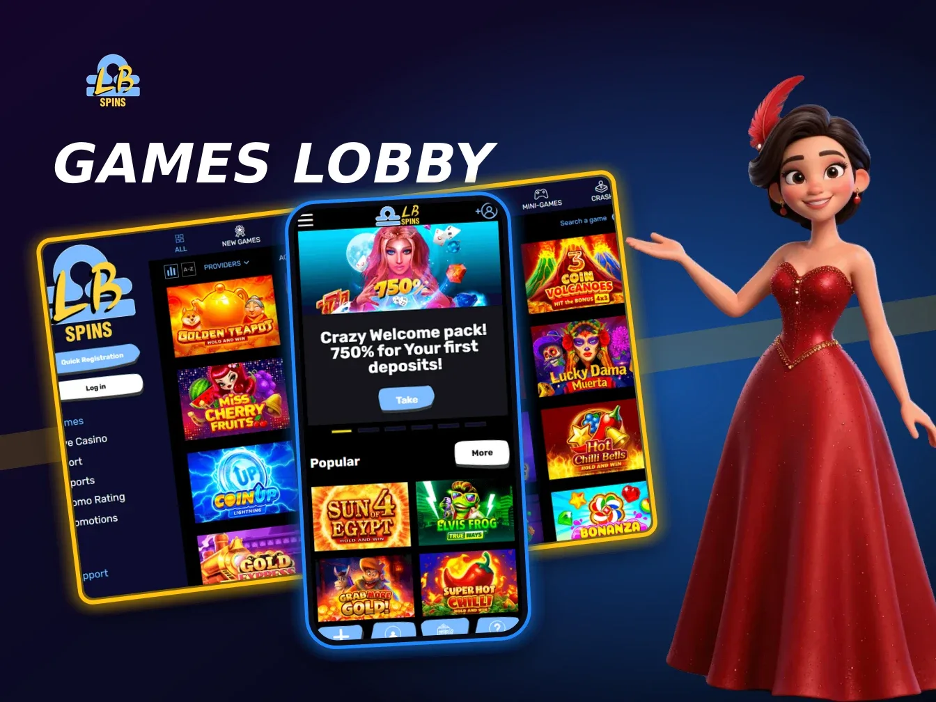 Libra Spins Casino games lobby on desktop