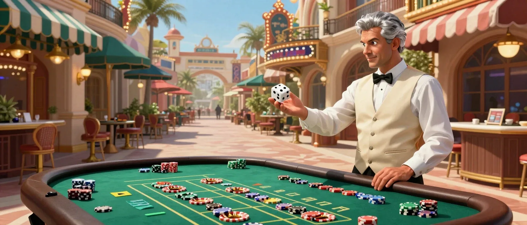 Libra Spins Casino live games with cards, roulette pieces and dice